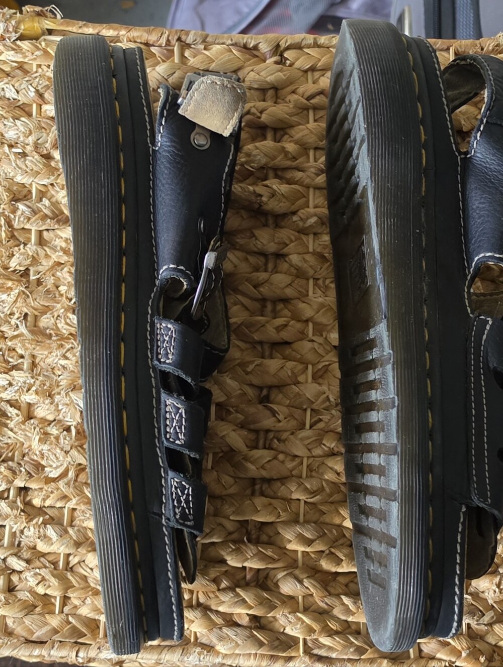 Dr. Martens Black Leather Sandals with Silver Buckles - Picture 4 of 4